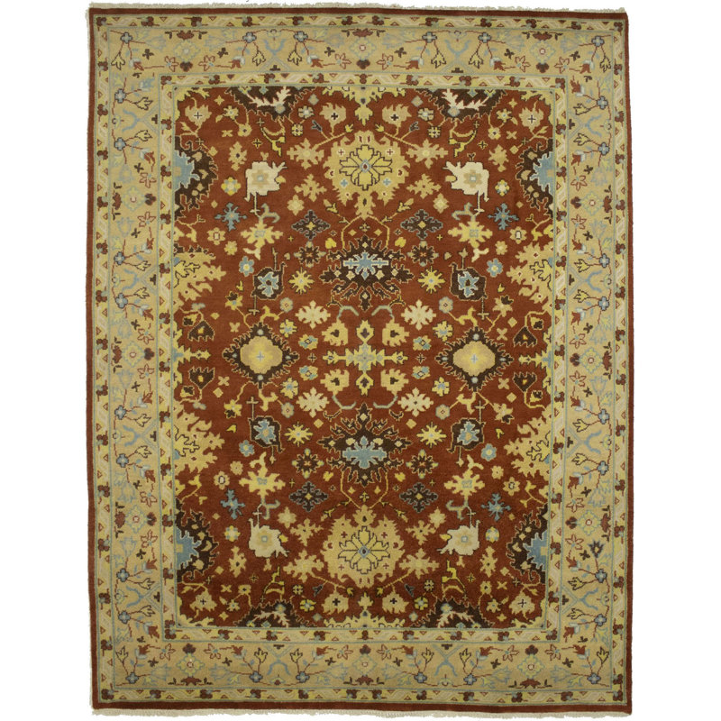 Tapis rouille orange Indo-Mahal 8 x 10