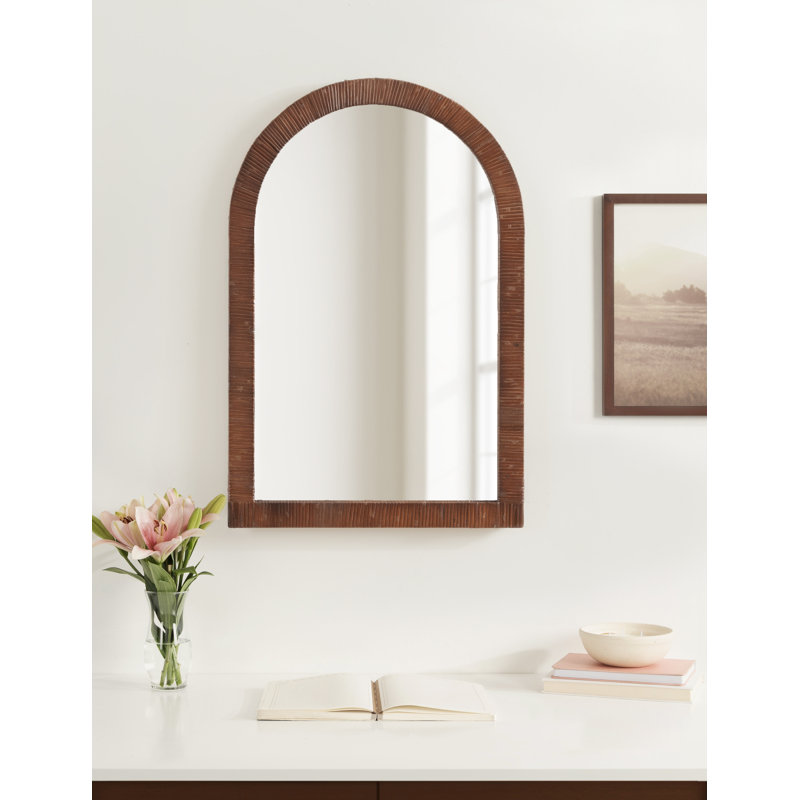Ashwini Engineered Wood Flat Mirror, 30" H x 20" W, Brown