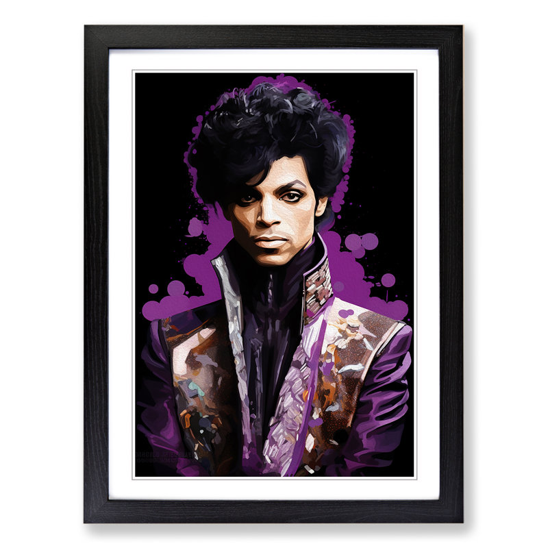 Prince Art Deco - Framed Print, Black, 46cm H x 34cm W x 2cm D