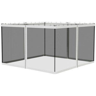 Outsunny 10' Replacement Mesh Sidewall Netting For Patio Gazebos And Canopy Tents With Zippers (Sidewall Only)