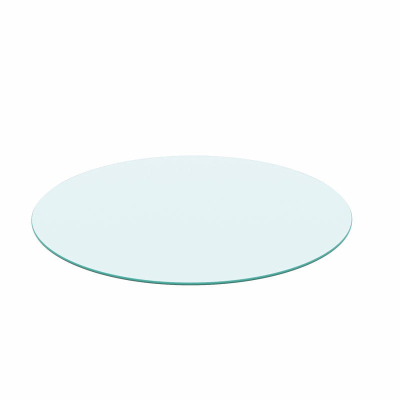 Plateau de table rond en verre trempé 36 po, bord poli, 1/4 po d'épaisseur