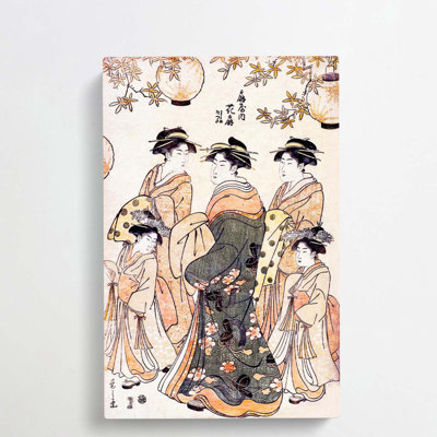 Women And Girls by Chobunsai Eishi - Wrapped Canvas Print