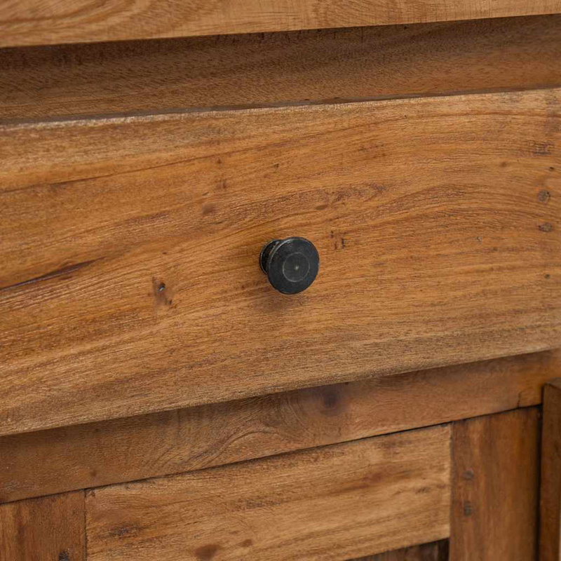 vidaXL Sideboard, Storage Cabinet with 2 Drawers 2 Doors, Solid Mahogany wood, 29.5''x11.8''x26''