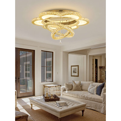 Led Chandelier Mercer41 Led Crystal Pendant Ceiling Light