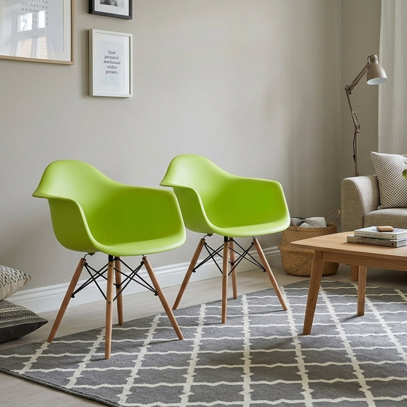 Chaise avec accoudoirs Chaya, Vert