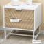Bedside Table End Table with 2 Drawers for Bedroom, White and Oak