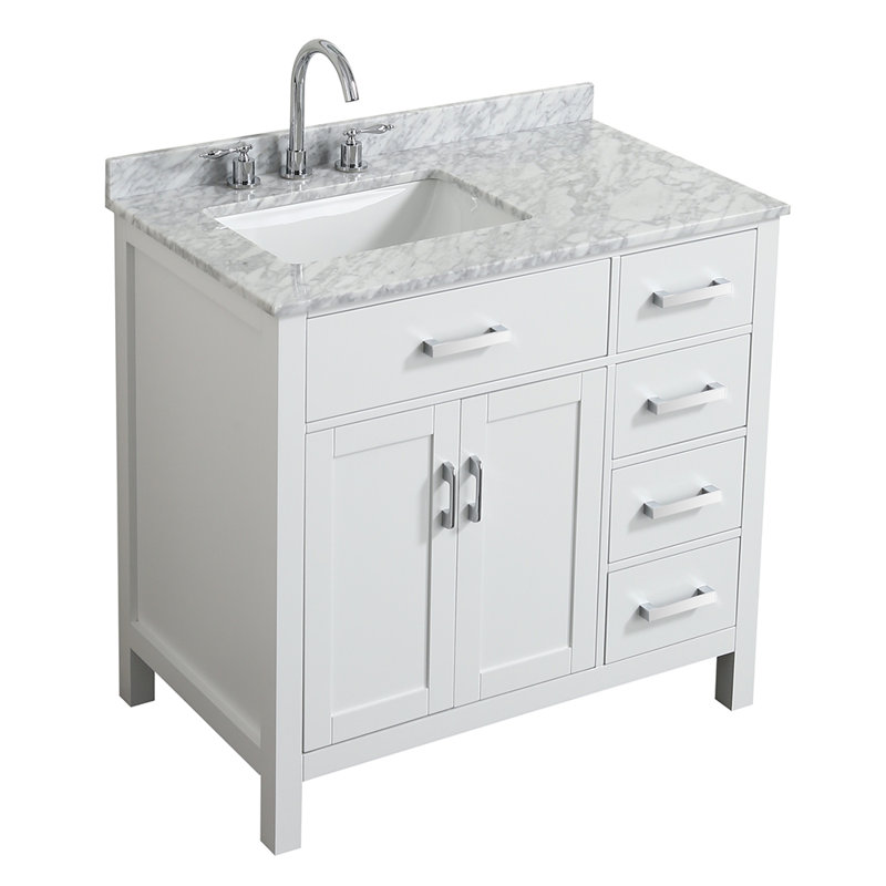 Ensemble de meuble-lavabo simple 37 po Bristol, Blanc