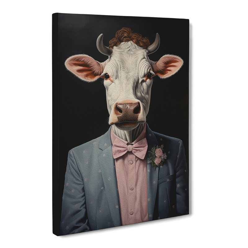 Cow In A Suit Painting No.2 - Print, 76cm H x 50cm W x 3cm D