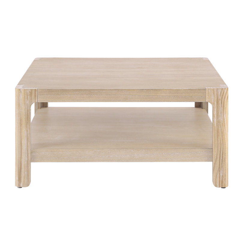 Catina Modern Farmhouse Coffee Table with Soft Rounded Silhouette, Natural