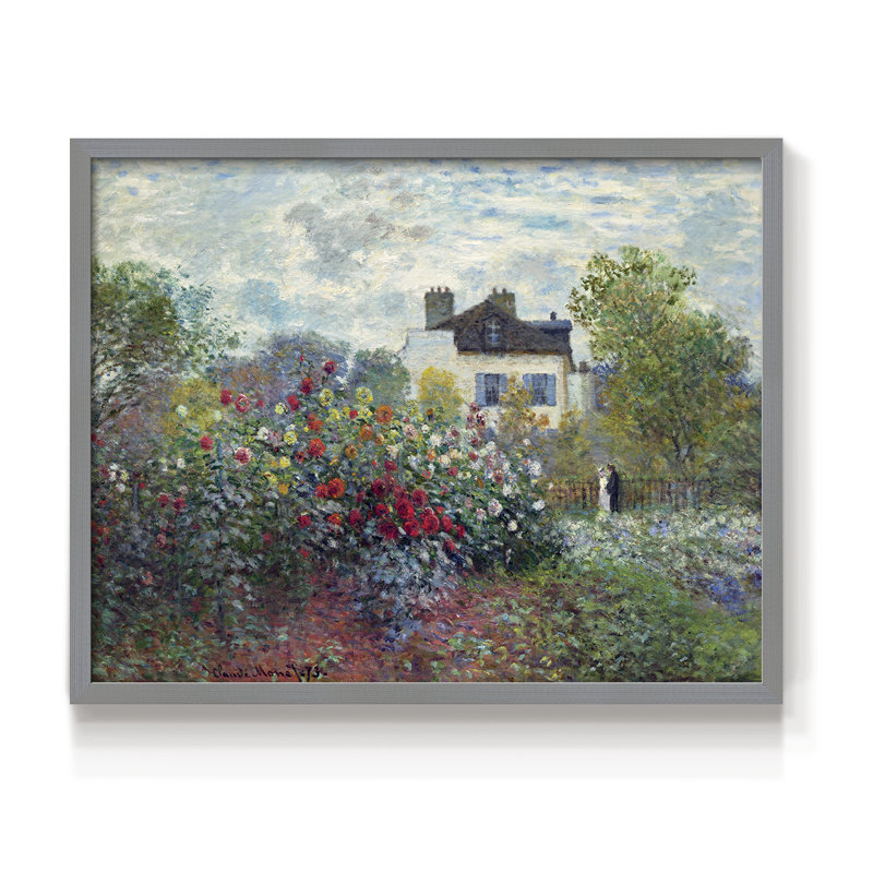Le jardin de l'artiste à Argenteuil - reproduction encadrée - réaménageable, H 8 po x l 10 po, Gris