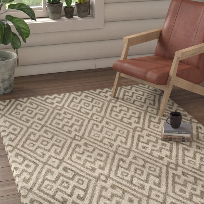 Oldroyd Hand Tufted Wool Geometric Rug, Rectangle 4' x 6'