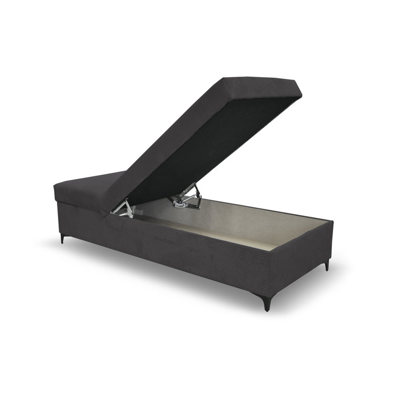 Obla Upholstered Chaise Lounge, Dark Grey
