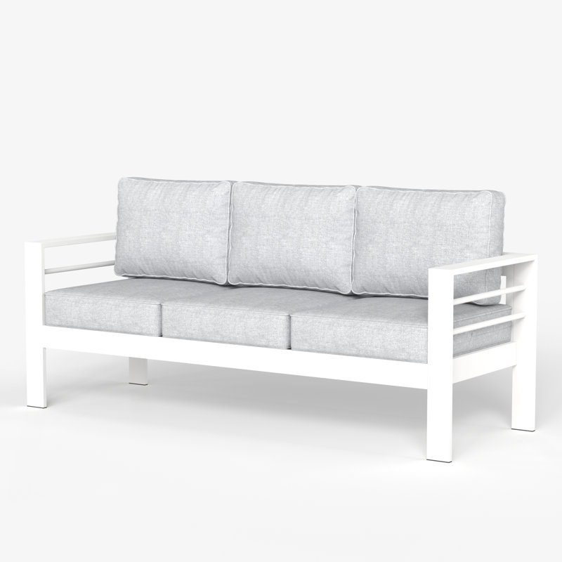 Causeuse d'extérieur avec coussins de 73 po de largeur Altura Lakieshia, Gris clair