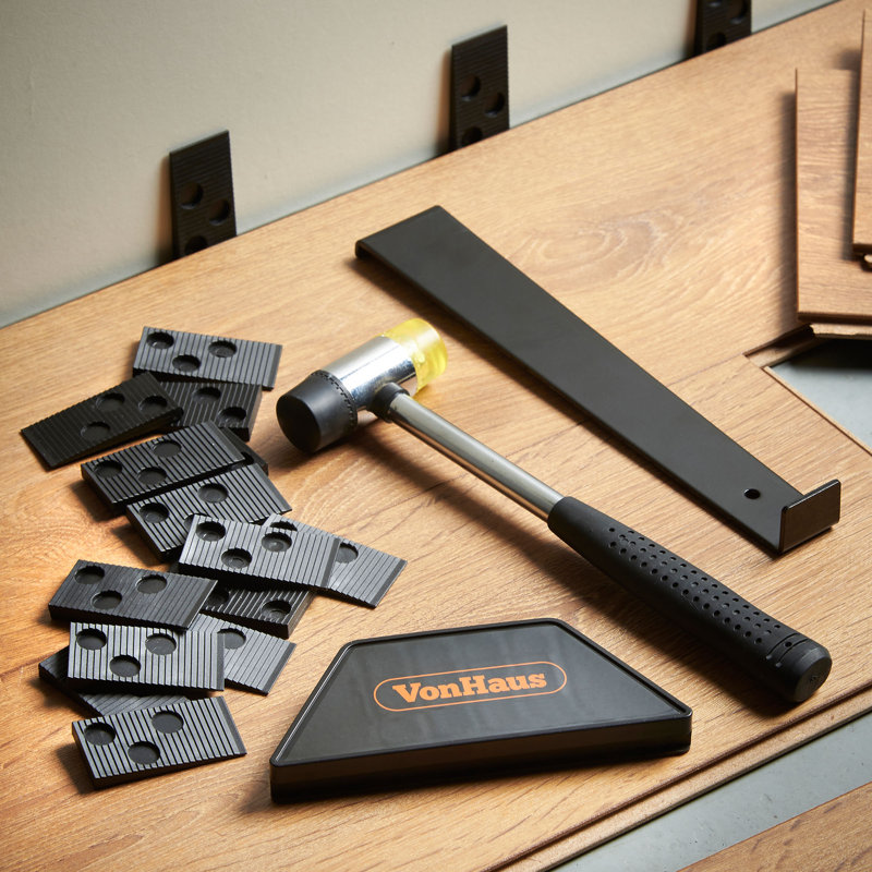 Laminate Wood Flooring Installation Tool Kit with 30 Spacers ? Floor Fitting Mallet Wedge and Bar