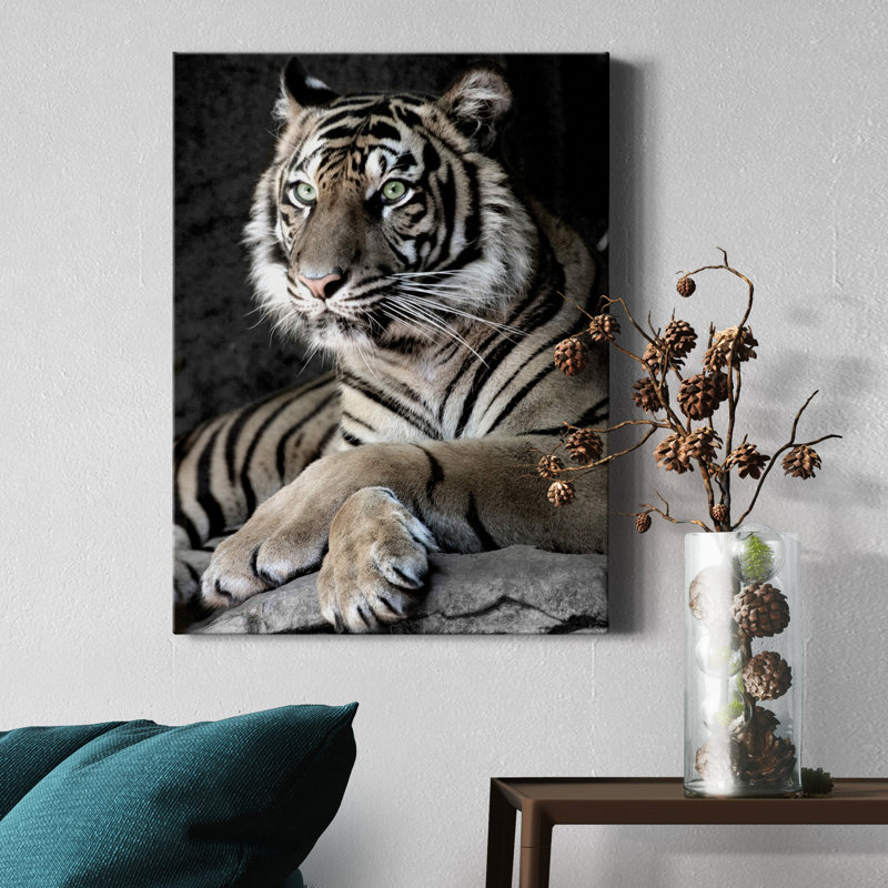 Tigre de Sumatra - reproduction de photo sur toile tendue, H 27 po x l 18 po x P 1 po