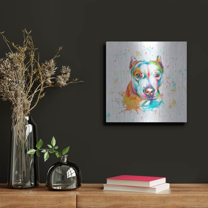 «Colorful Watercolor Staffordshire Terrier» par les affiliés Furbaby, H 12 po x l 12 po