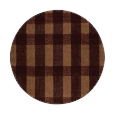 Tapis d'intérieur et d'extérieur à carreaux brun