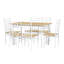 Ensemble de table de salle à manger 7 pièces, table de cuisine rectangulaire en bois rétro et 6 chaises à haut dossier -2095995380-2095995372-2095995369