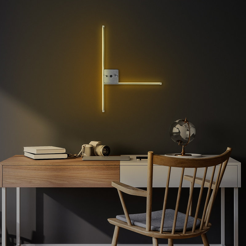 Modern Wall Lamp with Metal Body, Chrome Finish, 24.0 x 16.5 x 1.2 Inches | SMD LED 14.4W, 3000K Warm White Light | Stylish and Functional Lighting for Living Room, Bedroom, or Office, IP20 Rated