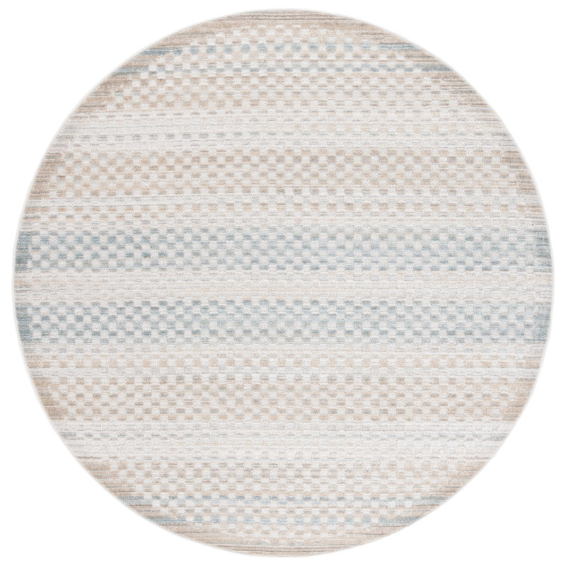 Keung Performance Geometric Rug, Round 6'7"