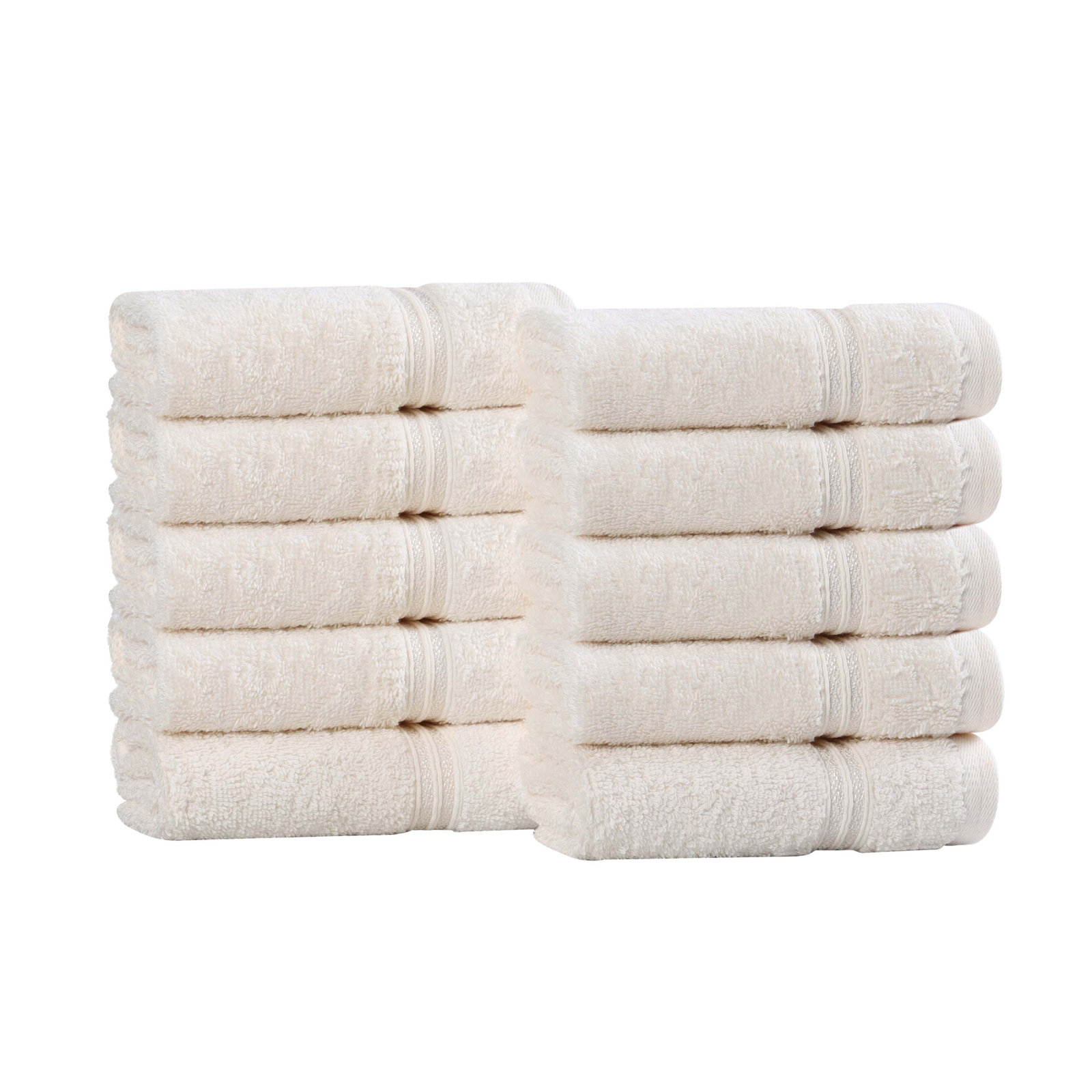 Oleg Egyptian Cotton Washcloth Set, Ivory