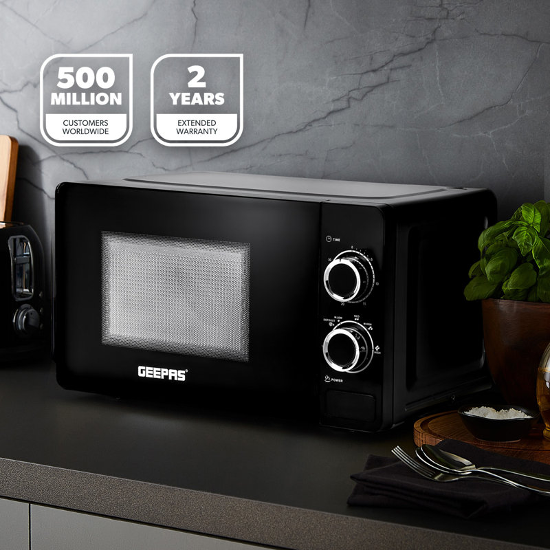 Geepas 1.7L Electric Kettle, 4 Slice Toaster &20L Microwave Set- 3000W Glass Kettle, 1750W Toaster, 700W Solo Microwave,