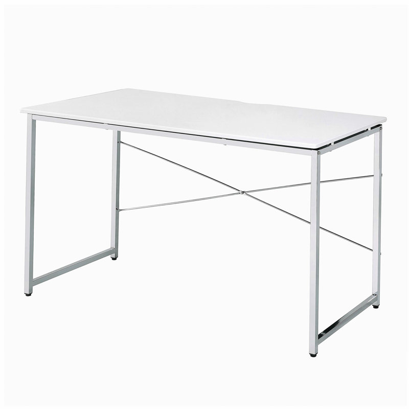 Bureau d'écriture blanc et chrome