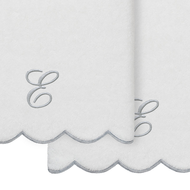  Ensemble de serviettes de bain personnalisables 100% coton turque ADORNIA 2PC, E, Serviette de bain - paquet de 2