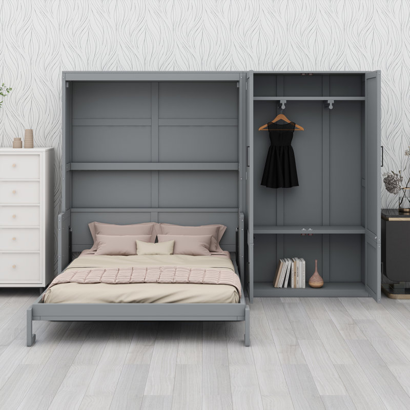 Lit escamotable avec lit escamotable Murphy, Gris