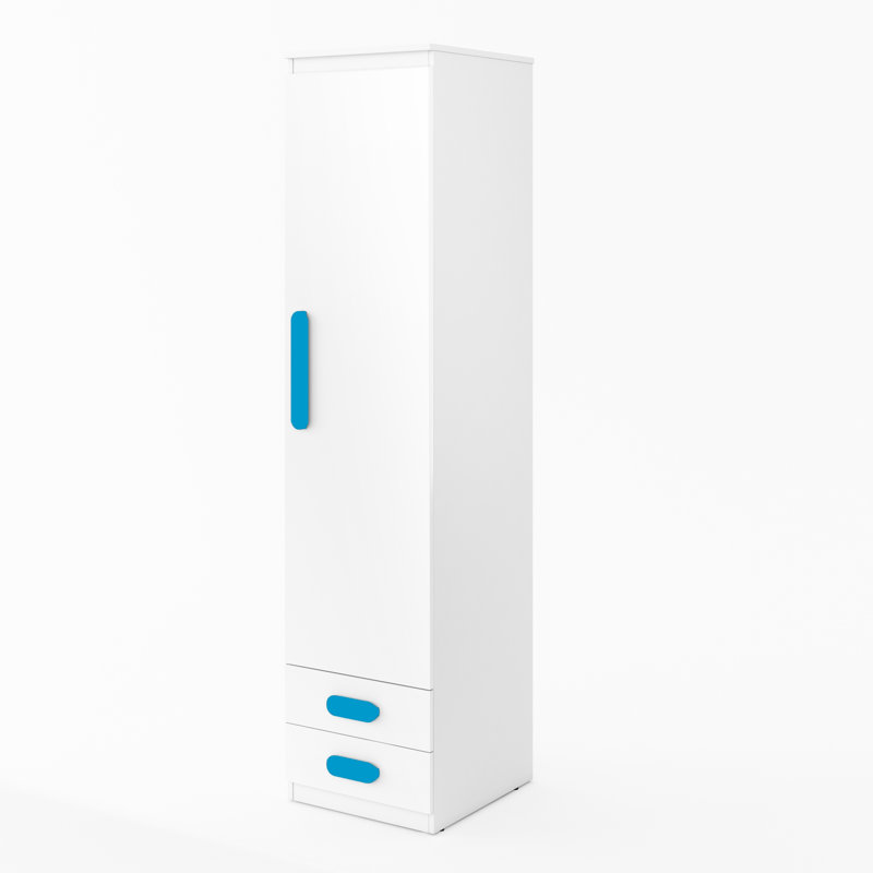 1 Door Manufactured Wood Wardrobe, Blue