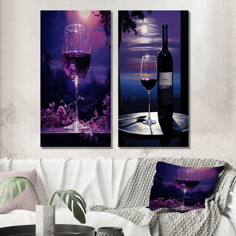 Silhouette de Shiraz - ensemble d'art mural sur toile 2 pièces, H 28 po x l 25 po, Toile tendue