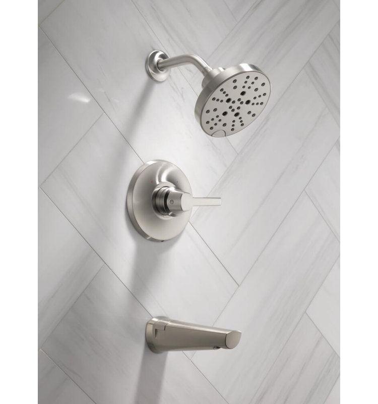 Galeon Tub and Shower Faucet, Lumicoat Stainless