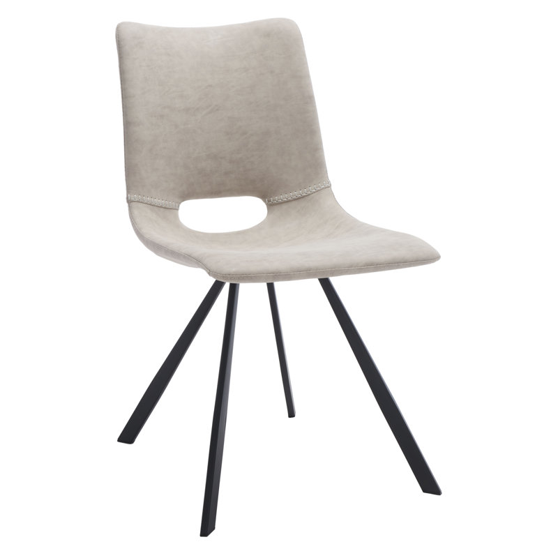 18'' H Leather Upholstered Armchair, Light Gray Faux Leather