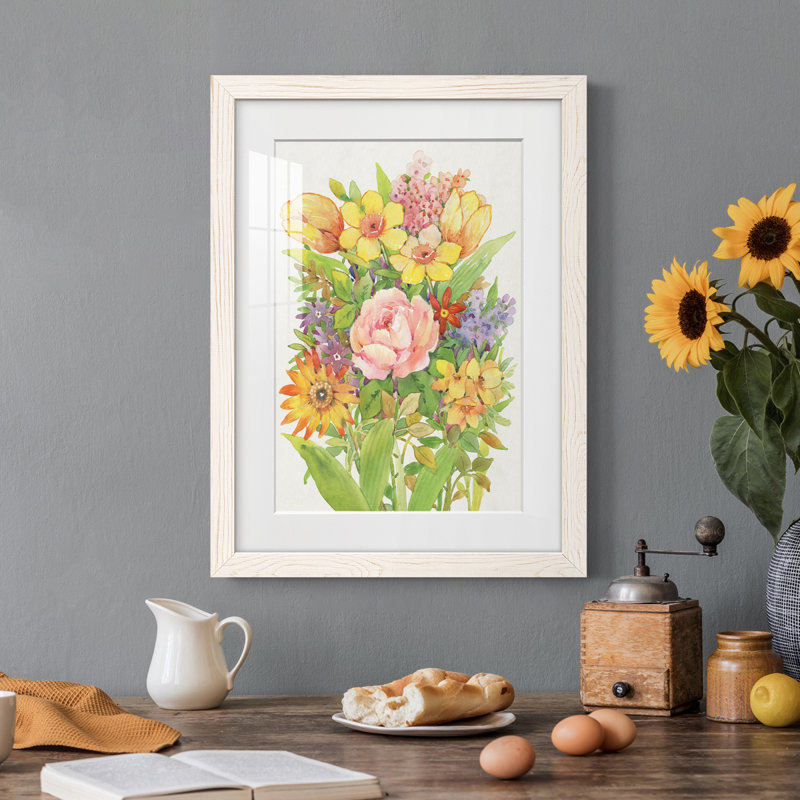 Floral Mix II - peinture encadrée, H 38 po x l 28 po x P 1 po, Cadre blanc