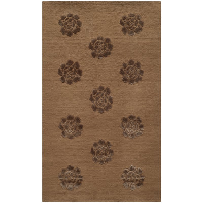 Tapis cacao en soie noué à la main Brosley Medallions