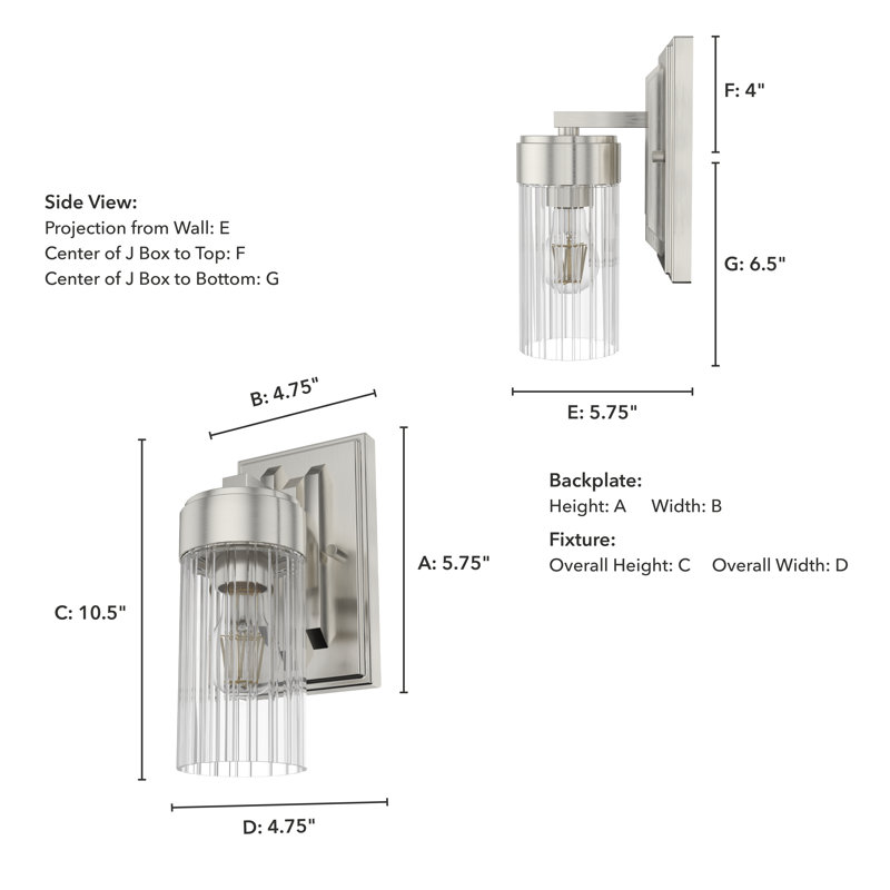 Gatz Aluminum Armed Sconce, Brushed Nickel