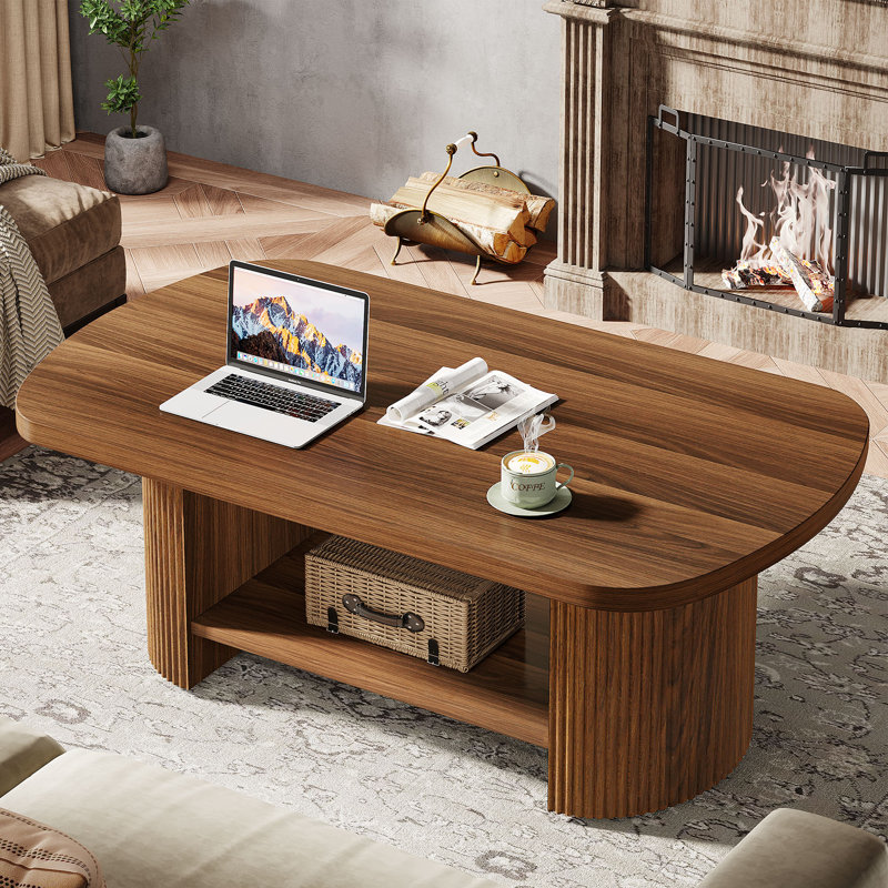 Pedestal Coffee Table with Storage