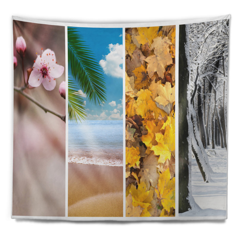 Tapisserie paysage paysage quatre saisons, H 32 po x l 39 po