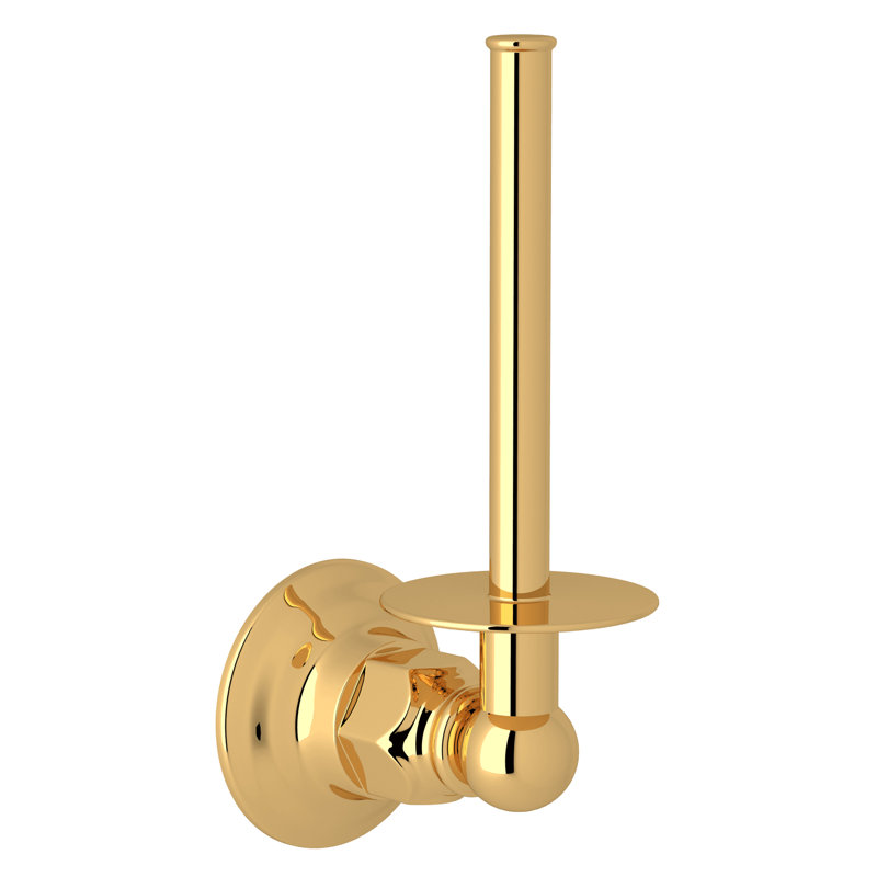 Country Bath Wall Mounted Toilet Paper Holder, Italian Brass