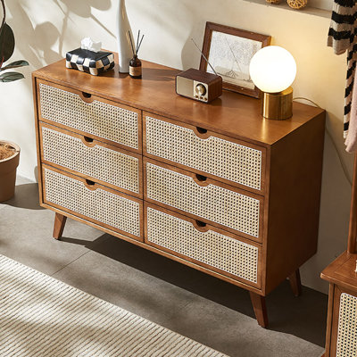 Simple rattan plaited sideboard cabinet
