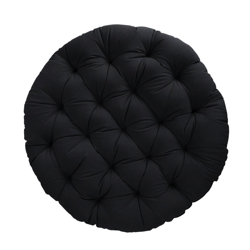 Coussin intérieur / extérieur Sunbrella Papasan, L 48 po x P 48 po, Polyester, Noir