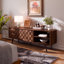 Meuble télé Georgina 65 po en bois massif pour salon et chambre, étagères de rangement ajustables