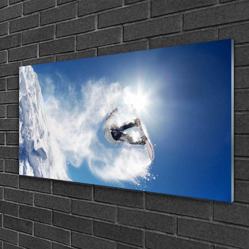 Art Winter Sports Snow - No Frame Print on Glass