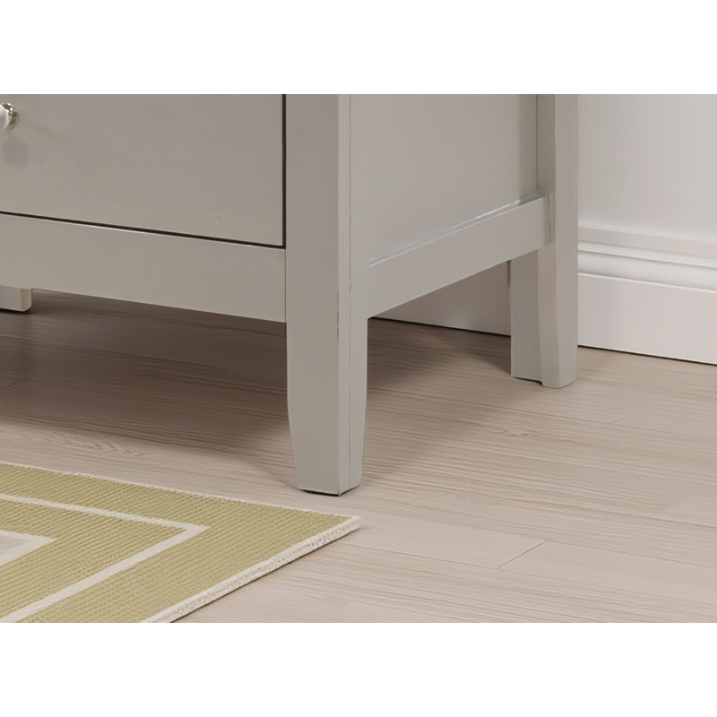 Lausanne Silver Champagne 3 Drawers Nightstand, Silver Champagne