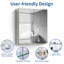 30X26 Inch Double Door Mirror Aluminum Medicine Cabinet Surface Mount Or Recessed Bathroom