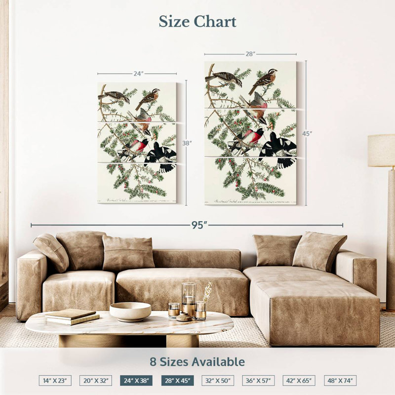 Brampt Rose Breasted Grosbeak, 45" H x 28" W