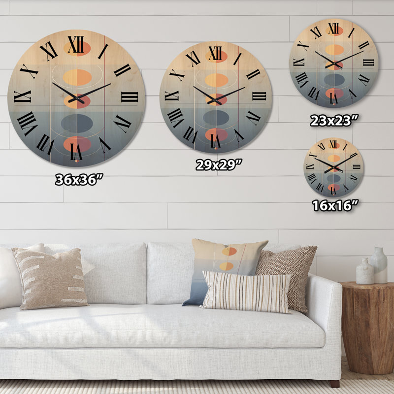 Horloge murale en bois massif Stoltzfus, Très grand