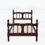 Structure de lit plateforme simple en bois, conception classique en bois avec tête et pied de lit à broche, aucun sommier requis, assemblage facile, finition noyer foncé