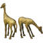 Handmade Americana Brass Giraffe Figurines- S/2