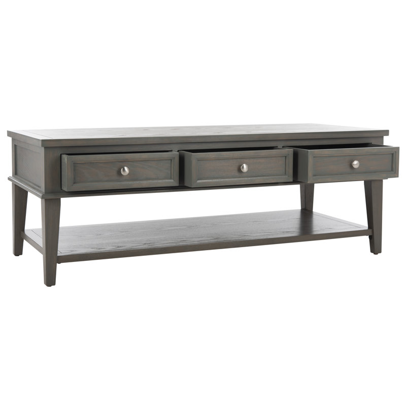 Table basse avec rangement Samira, Gris cendré
